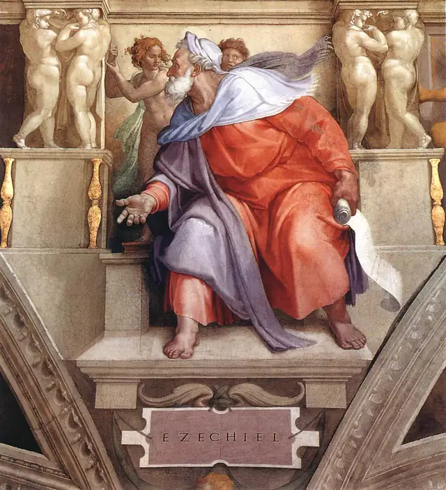 S. Ezequiel em pintura de arte sacra
