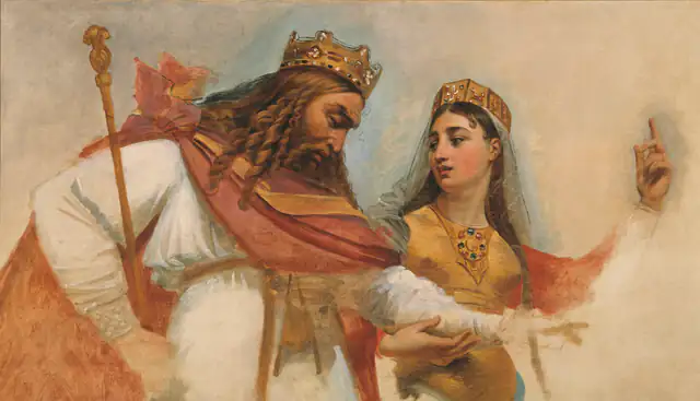 S. Clotilde em pintura de arte sacra