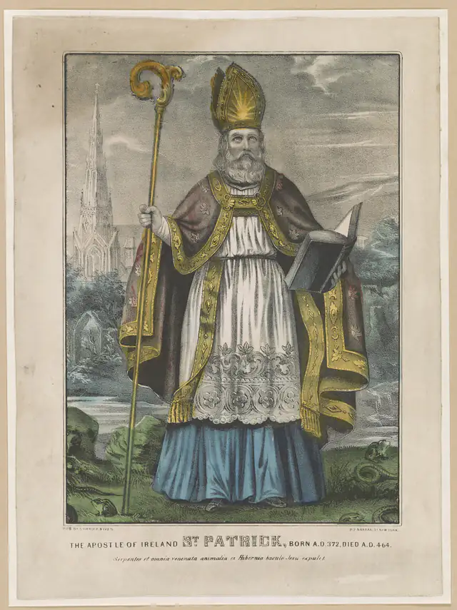 São Patrício em pintura de arte sacra