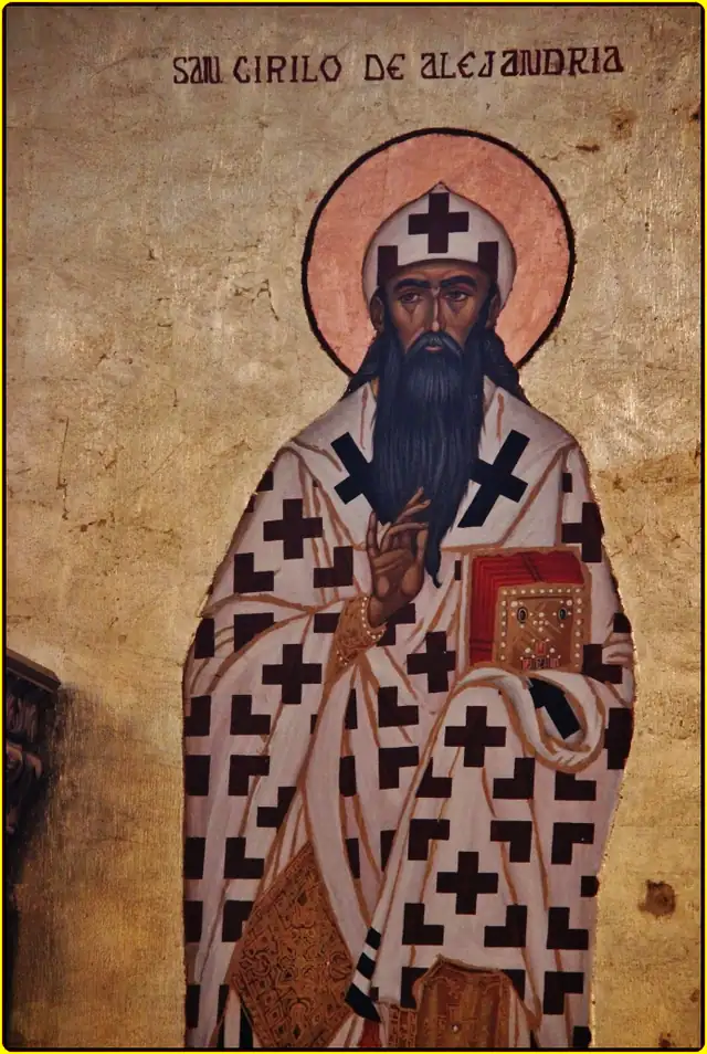 S. Cirilo de Alexandria em pintura de arte sacra