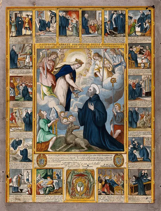 S. Silvestre em pintura de arte sacra