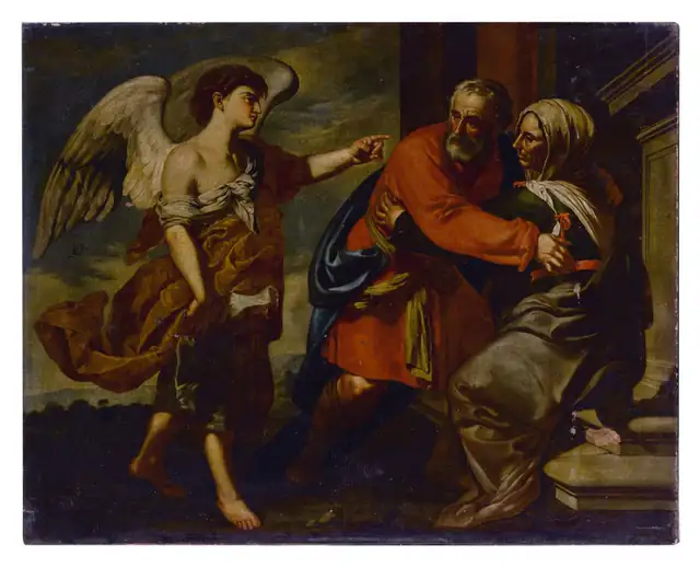 SS. Zacarias e Isabel em pintura de arte sacra