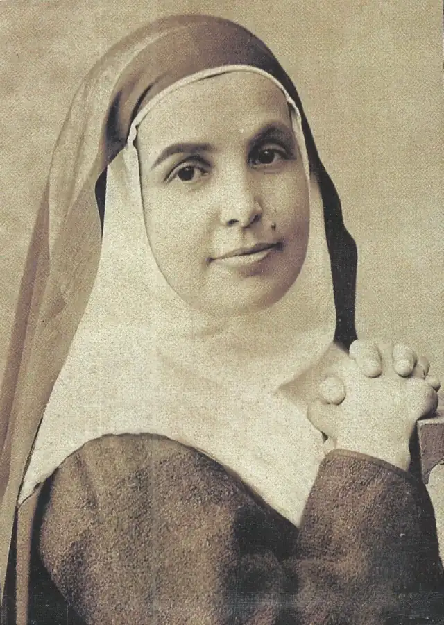 S. Ângela da Cruz em pintura de arte sacra