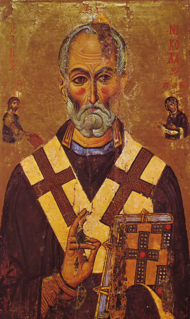 São Nicolau em pintura de arte sacra