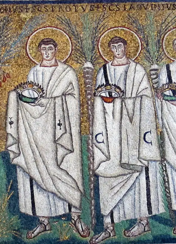 SS. Proto e Jacinto em pintura de arte sacra