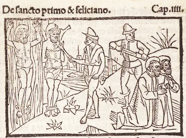 SS. Primo e Feliciano em pintura de arte sacra