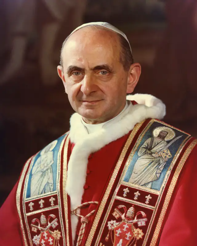 S. Paulo VI em pintura de arte sacra