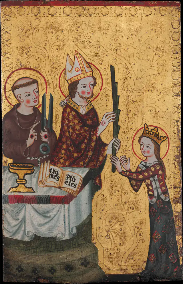 Santa Clara de Assis em pintura de arte sacra