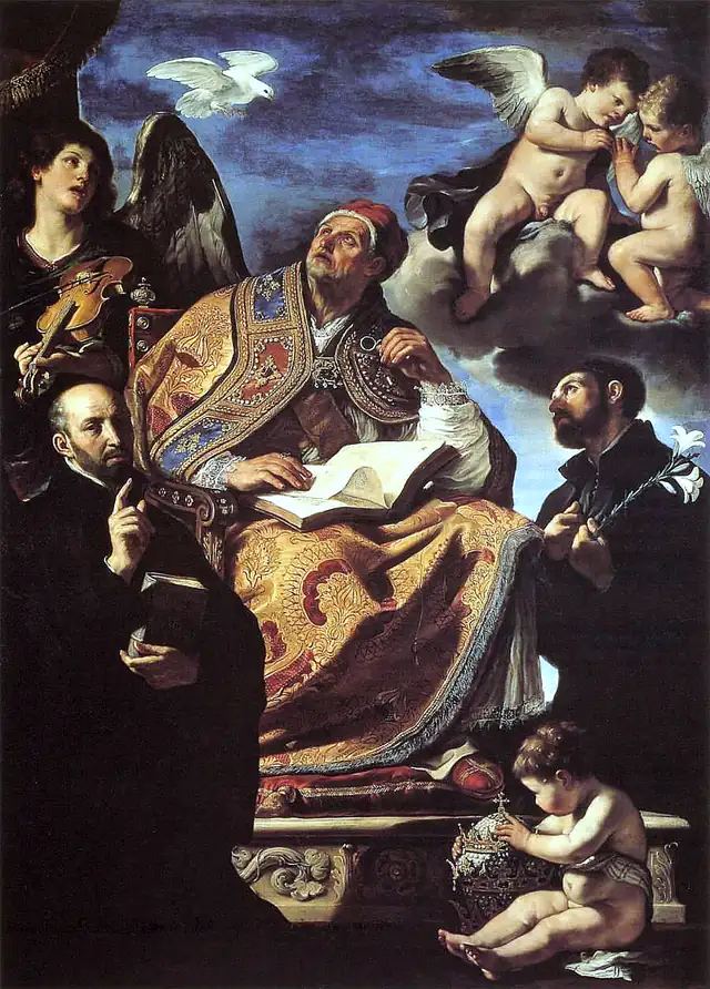 S. Gregório Magno em pintura de arte sacra